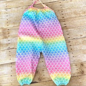 Boho Sleevless Jumpsuit | Handmade Baby Romper | Mermaid Rainbow Romper Playsuit